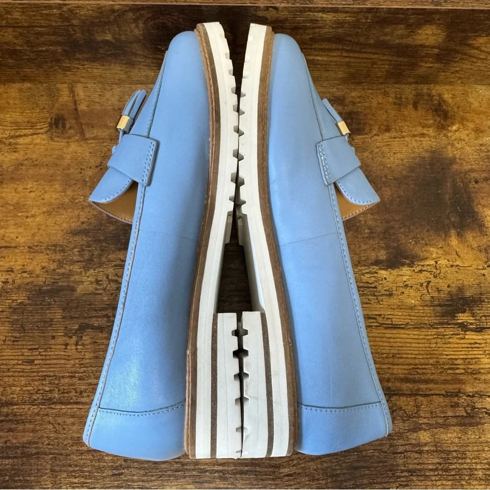 Talbots Tranquil Blue Laura Tassel Soft Napa Leather Loafers Women’s‎ Size 7.5